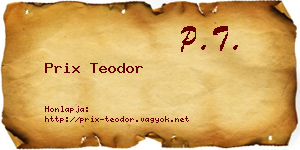 Prix Teodor névjegykártya